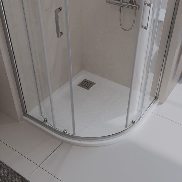 Душевой поддон  BelBagno UNO TRAY-MR-UNO-R-90-550-35-W-CR из искусственного мрамора в комплекте с сифоном Душевой поддон  BelBagno UNO TRAY-MR-UNO-R-90-550-35-W-CR из искусственного мрамора в комплекте с сифоном