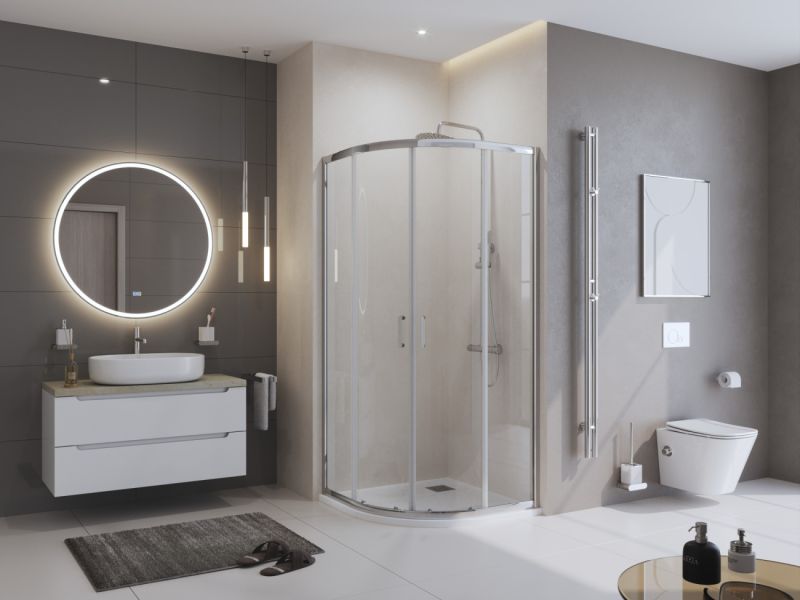 Душевой поддон  BelBagno UNO TRAY-MR-UNO-R-90-550-35-W-CR из искусственного мрамора в комплекте с сифоном Душевой поддон  BelBagno UNO TRAY-MR-UNO-R-90-550-35-W-CR из искусственного мрамора в комплекте с сифоном