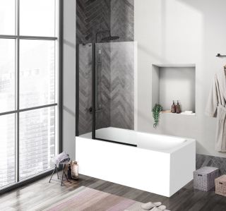 Шторка на ванну BelBagno Uno 100см чёрный UNO-V-11-100/150-C-NERO