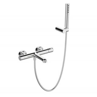 Смеситель BelBagno для ванны и душа в комплекте с ручным душем, шлангом и держателем, хром UNO-VASM/DFS-CRM