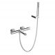 Смеситель BelBagno для ванны и душа в комплекте с ручным душем, шлангом и держателем, хром UNO-VASM/DFS-CRM