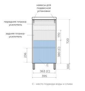 Тумба под раковину  Style Line Соло ЛС-00002427 40 см Графит нубук