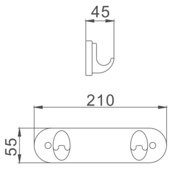 Планка с крючками для полотенец Haiba HB1505-2 хром
