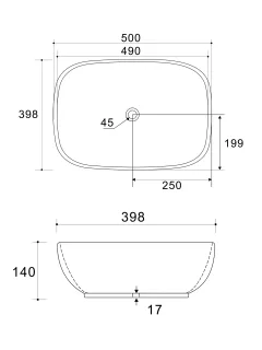 Накладная раковина Wonzon & Woghand Tahoe WW-RN41286-MG 50 см серый матовый
