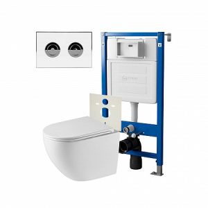 Комплект унитаза с инсталляцией Point Элемент PN48317WC с сиденьем Микролифт