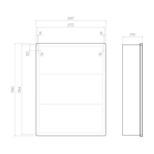 Зеркальный шкаф с подсветкой Vigo Geometry 220 60 см