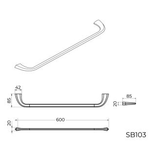 Полотенцедержатель Knotlor SB103GM, оружейная сталь