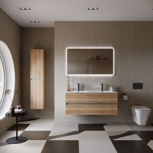 Подвесная тумба под двойную раковину Sancos Urban UR120-2EG 120см дуб галифакс натуральный