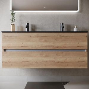 Подвесная тумба под двойную раковину Sancos Urban UR120-2EG 120см дуб галифакс натуральный