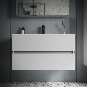 Подвесная тумба под раковину Sancos Urban UR90W 90см белый глянец