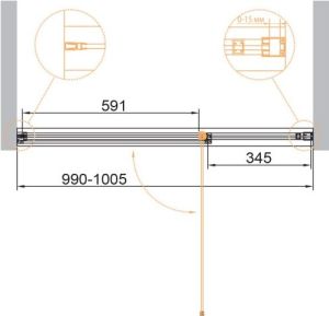 Душевая дверь Cezares Urban 100см хром URBAN-B-12-100-C-CR