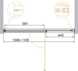 Душевая дверь Cezares Urban 110см чёрный URBAN-B-12-110-C-NERO