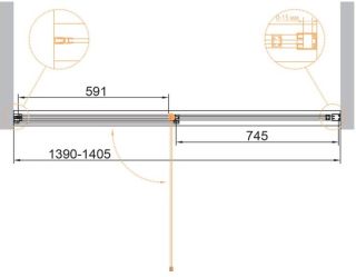 Душевая дверь Cezares Urban 140см хром URBAN-B-12-140-C-CR