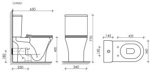 Напольный унитаз Ceramica Nova Fortuna CN9001 безободковый белый