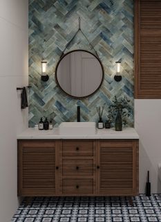 Керамическая плитка Smile Tile Jazz Ocean Blue УТ-00000228 24785068 7.5x22.5
