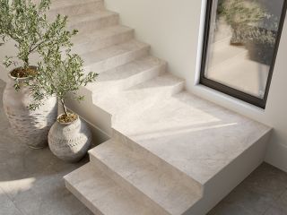 Керамогранит Staro StaroSlabs СЛЭБ УТ-00000255 72798589 Travertine Grey Matt Carving 160х320 Slab Matt