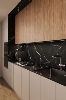 Керамогранит Staro StaroSlabs СЛЭБ УТ-00000931 64508677 Calacatta Black Matt 80х320 Slab Matt матовый