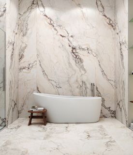 Керамогранит Staro StaroSlabs СЛЭБ УТ-00000932 14047824 Statuario Rosso Texture 80х320 Slab Matt текстурированный
