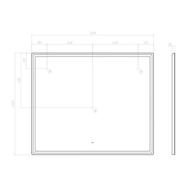 Зеркало с подсветкой Vigo Roberta Comfort 170 120 см