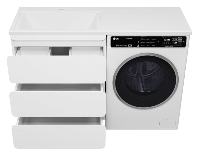 Напольная тумба под раковину Misty Чегет 130 R УТ000013565 белый