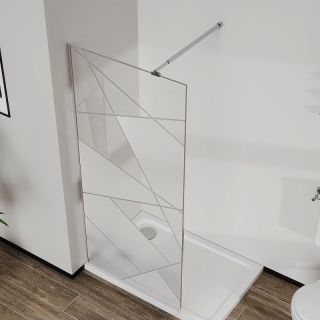 Душевая перегородка Azario Walk-in AZ-271-100-MGR-CGP 100 см профиль графит матовый стекло с узором