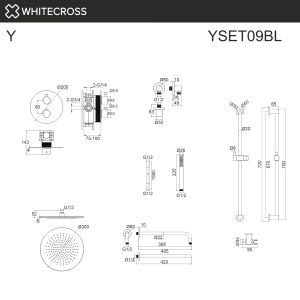 Душевой комплект термостатический WHITECROSS Y YSET09GLB брашированное золото