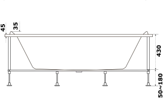 Акриловая ванна Bas Мале 1800х800 в сборе ( каркас разборный к-кт д/сб) картон белый