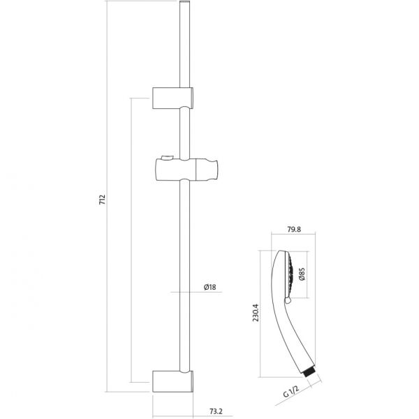 Душевой гарнитур Cersanit VIBE 63067