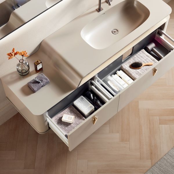 Комплект мебели для ванной Black&White Gravity V-2406 Hettich drawers Nano-Alloy 2-hole mirror LED Anti-fog