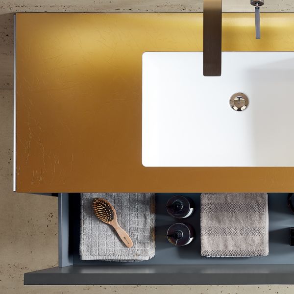 Комплект мебели для ванной Black&White Gravity V-2427 Hettich drawers Steel Ar stone no-holе mirror LED Anti-fog