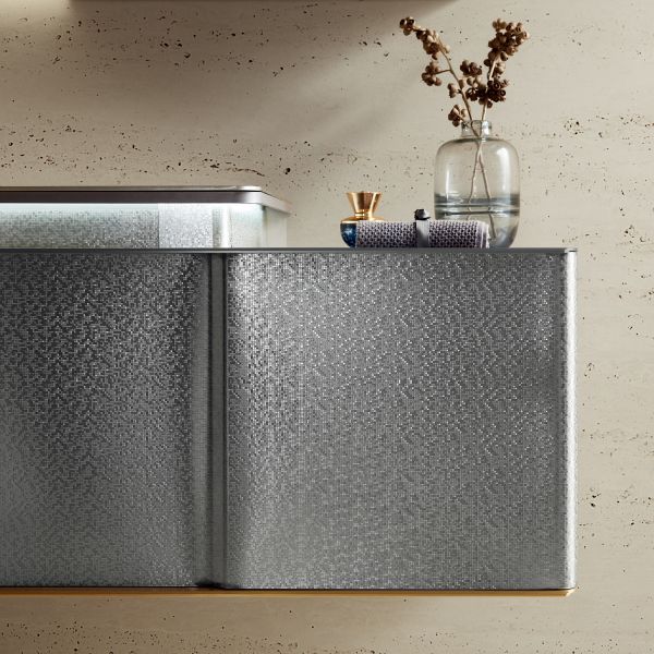 Комплект мебели для ванной Black&White Gravity V-2427 Hettich drawers Steel Ar stone no-holе mirror LED Anti-fog