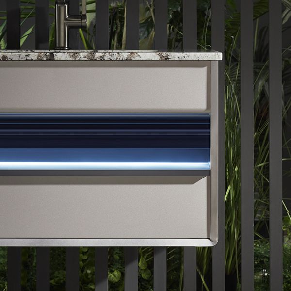 Комплект мебели для ванной Black&White Gravity V-2432 Unihopper drawers Marble 2-hole mirror LED Anti-fog