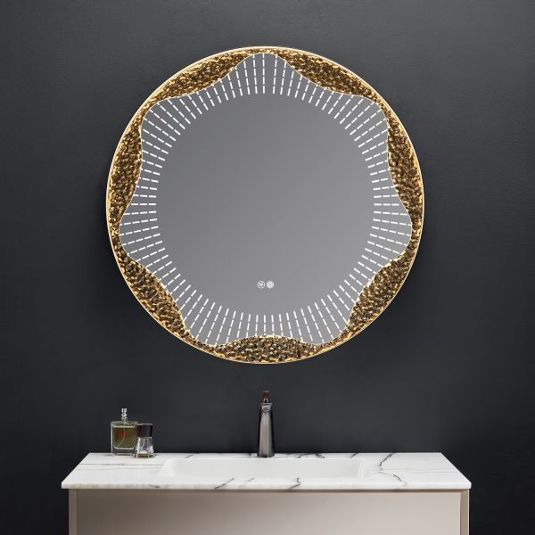 Комплект мебели для ванной Black&White Gravity V-2433 Unihopper drawers Marble 1-hole mirror LED Anti-fog