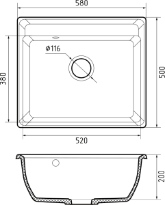 Мойка кухонная GranFest VERTEX V-580 топаз