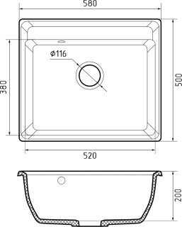 Мойка кухонная GranFest VERTEX V-580 топаз
