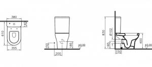 Унитаз Vitra Zentrum 9824B003-7207 напольный с крышкой микролифт