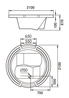 Акриловая ванна Gemy G9060 K 210x210x87 Акриловая ванна Gemy G9060 K 210x210x87