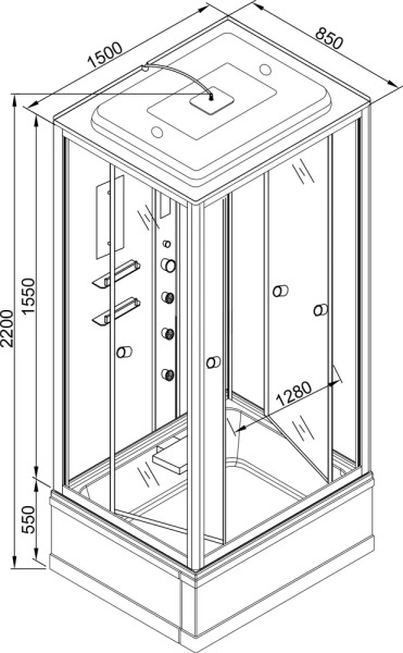 Душевая кабина AvaCan V150 150x85 см
