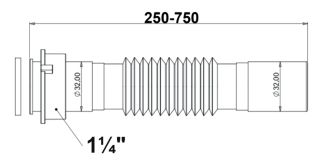 Гофра Bettoserb 125382 для раковины/мойки 1 1/4" - 32мм Гофра Bettoserb 125382 для раковины/мойки 1 1/4" - 32мм