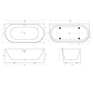 Акриловая ванна BelBagno 170x80 BB412-1700-800-MATT без гидромассажа Акриловая ванна BelBagno 170x80 BB412-1700-800-MATT без гидромассажа