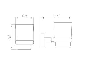 Стакан для зубных щеток с держателем Wonzon & Woghand Easy WW-8121 хром