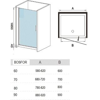 BOSFOR 70 МТ Душевое ограждение BOSFOR 70 МТ Душевое ограждение