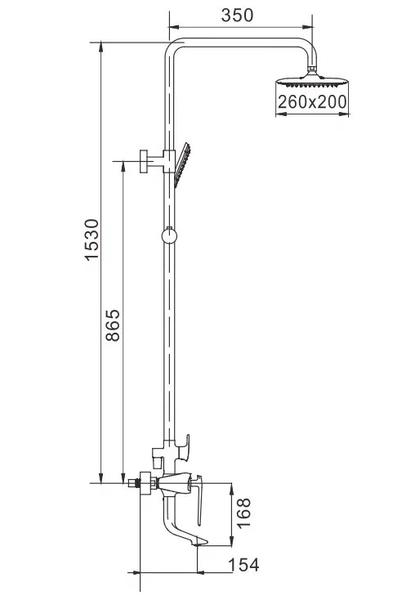 Душевая стойка Rose R1336 белый/хром
