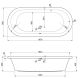 Ванна акриловая Cezares Метауро (Metauro) METAURO-Central-180-80-40-W-MATT 180x80 см белый матовый