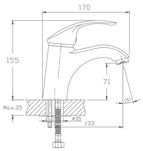Смеситель для раковины Haiba HB1021 хром