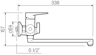 Смеситель для ванны с душем РМС SL141-006E хром Смеситель для ванны с душем РМС SL141-006E хром