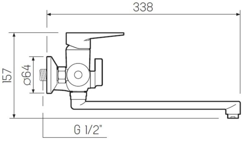Смеситель для ванны с душем РМС SL141-006E хром