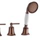Смеситель на борт ванны Swedbe Terracotta Art 2508 на пять отверстий бронза