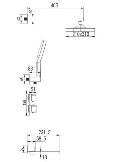 Душевая система Rose R1595F с термостатом белый/хром Душевая система Rose R1595F с термостатом белый/хром