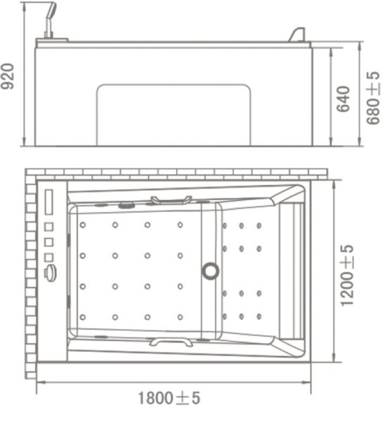 Акриловая ванна Orans BT 65 65105R0 180х120